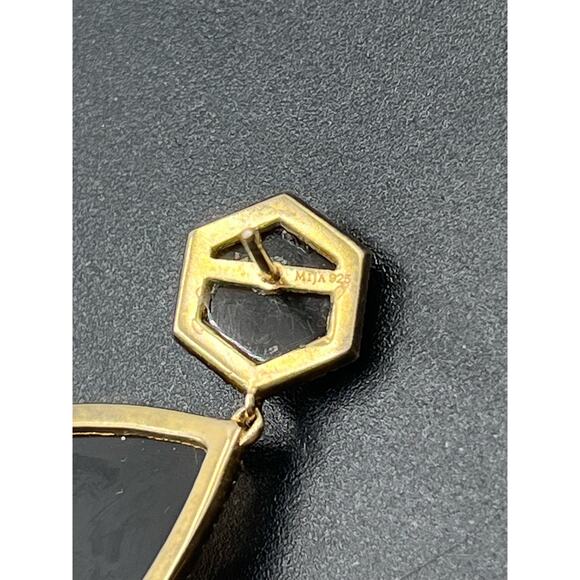 MiJa Signed Vermeil Sterling 925 Brown Faceted Teardrop Dangle Earrings - Picture 11 of 11